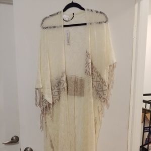 Maxi. Shrug Cover up with Aztec patterns